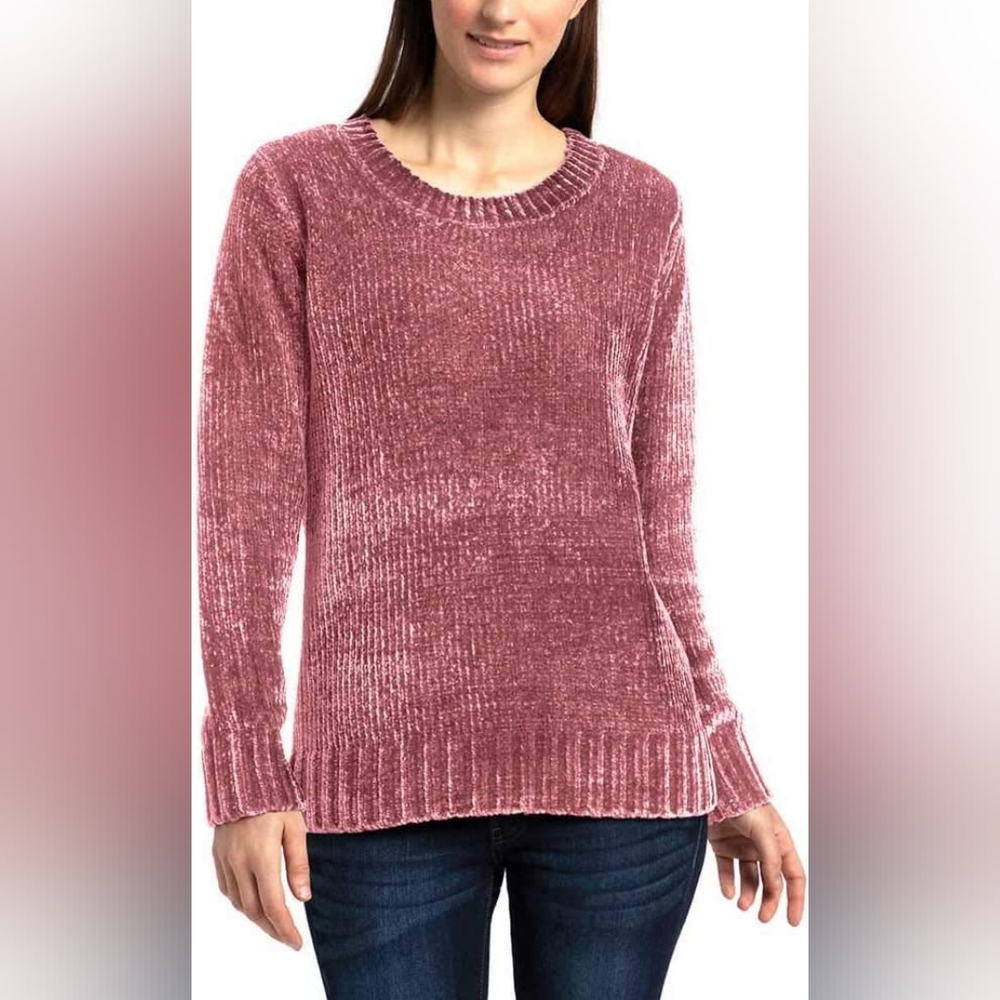 Orvis chenille crewneck‎ sweater pink women's size medium
